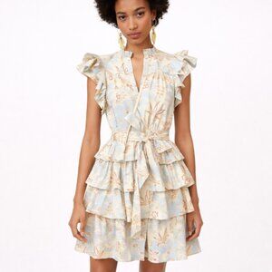 Ulla Johnson NWT Lalua Gardenia Ruffled Belted Mini Dress Romantic Floral